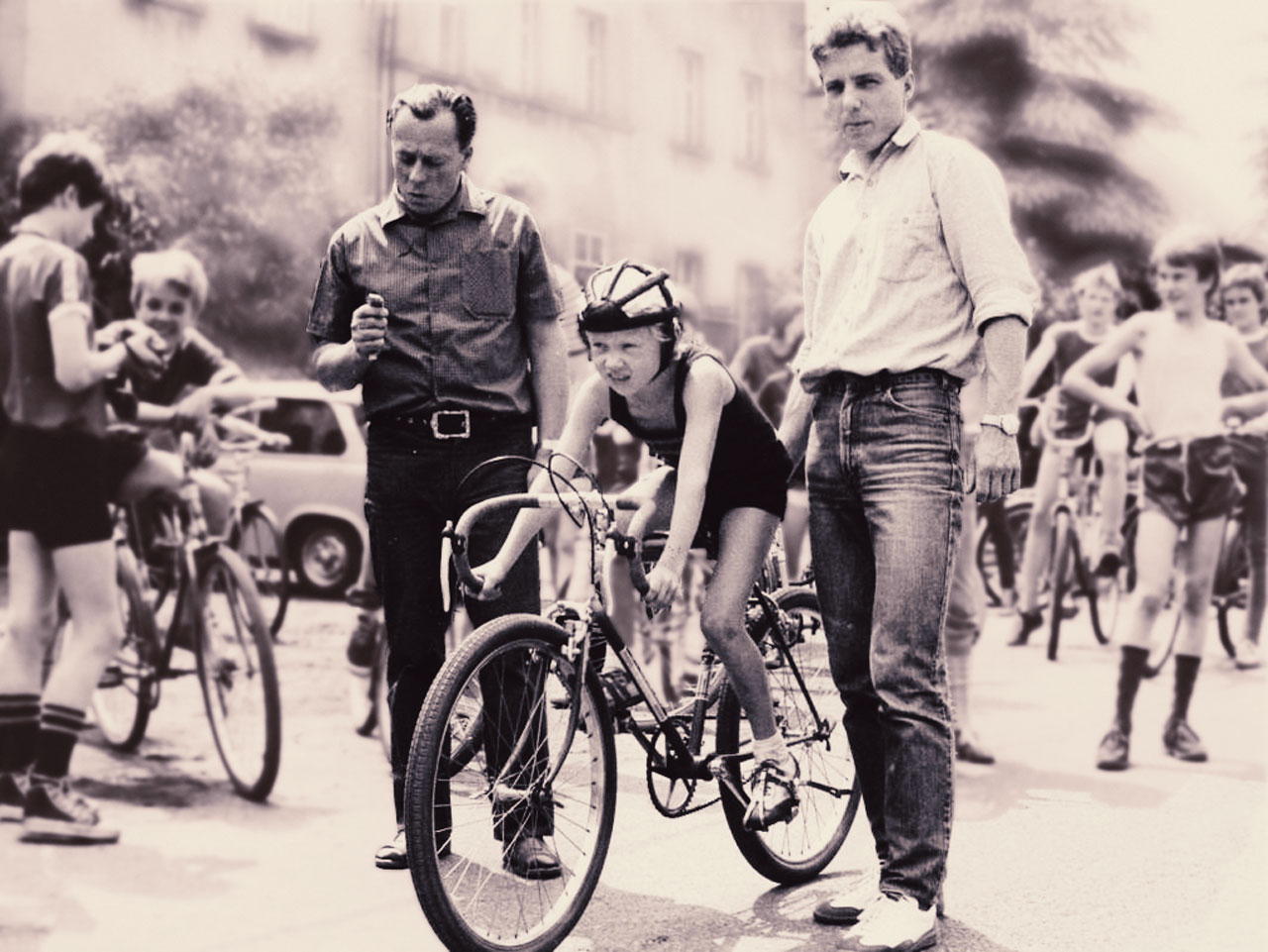 Maik Petzold, historische Aufnahme von einem Jugend-Radrennen